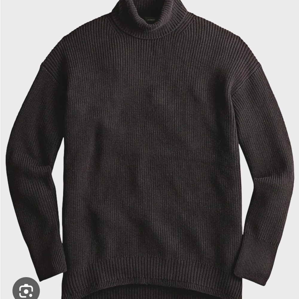 J.Crew Cotton cashmere blend ribbed turtleneck black sweater, Size XS